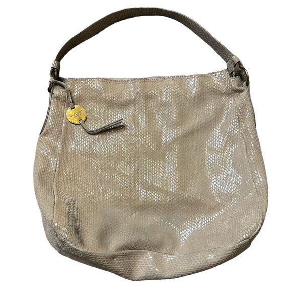 Margot NY Leather Reptile Print Hobo Shoulder Bag - Picture 1 of 15